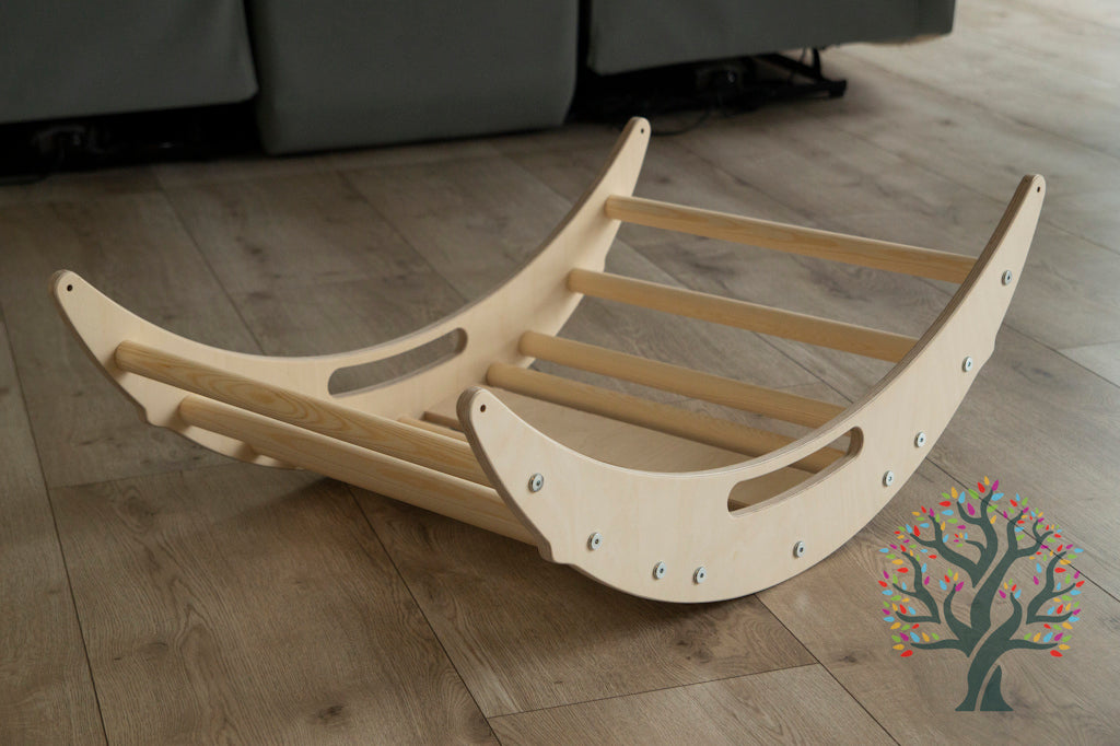 Wippe/Kletterbogen (S) für Kinder ab 1 Jahr - Umweltfreundlich, sicher & motorikfördernd - Inklusive Premium Auflage für zusätzlichen Komfort