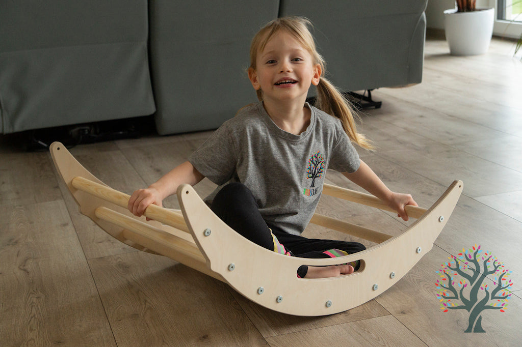 Wippe/Kletterbogen (S) für Kinder ab 1 Jahr - Umweltfreundlich, sicher & motorikfördernd - Inklusive Premium Auflage für zusätzlichen Komfort