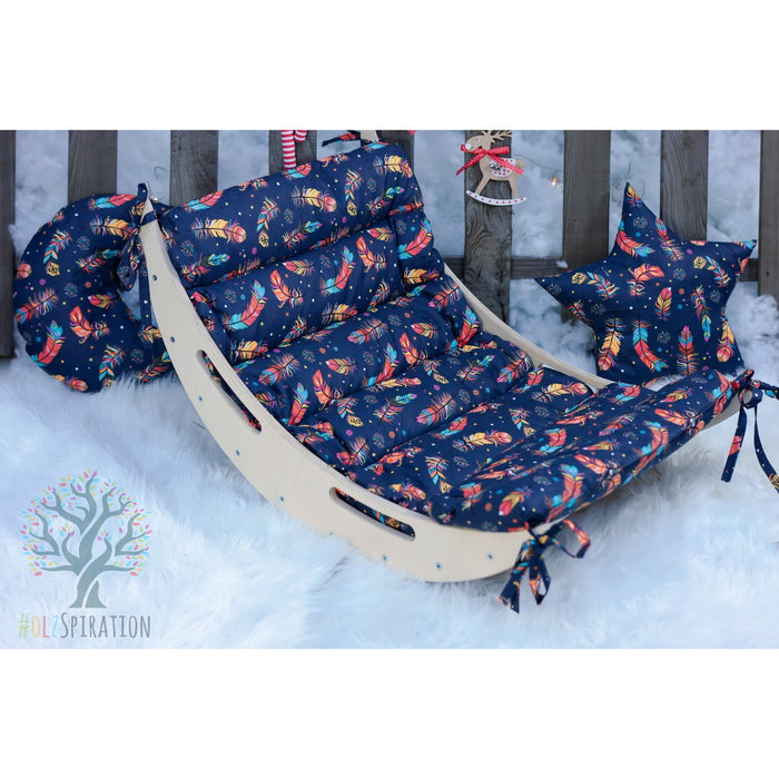 Wippe/Kletterbogen (S) für Kinder ab 1 Jahr - Umweltfreundlich, sicher & motorikfördernd - Inklusive Premium Auflage für zusätzlichen Komfort