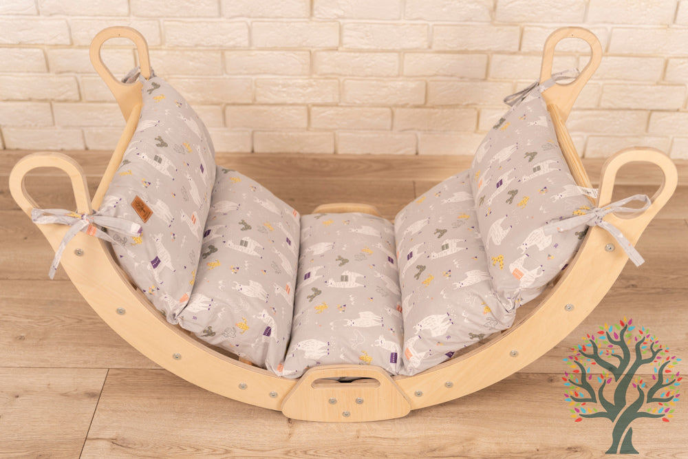 Wippe/Kletterbogen (L) mit klappbarer Funktion und Premium Auflage – Entspannung und Komfort für Kinder ab 2 Jahren