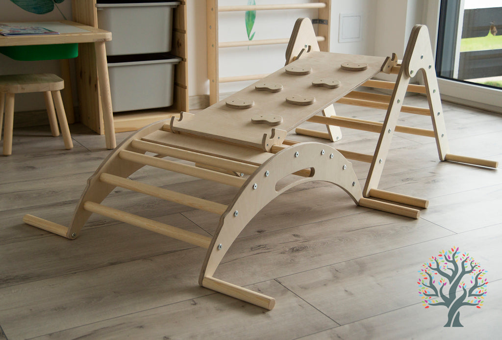 Kletter-Set 3in1 (small) - Für Kinder ab 1 Jahr - Platzsparend und vielseitig für motorische Entwicklung
